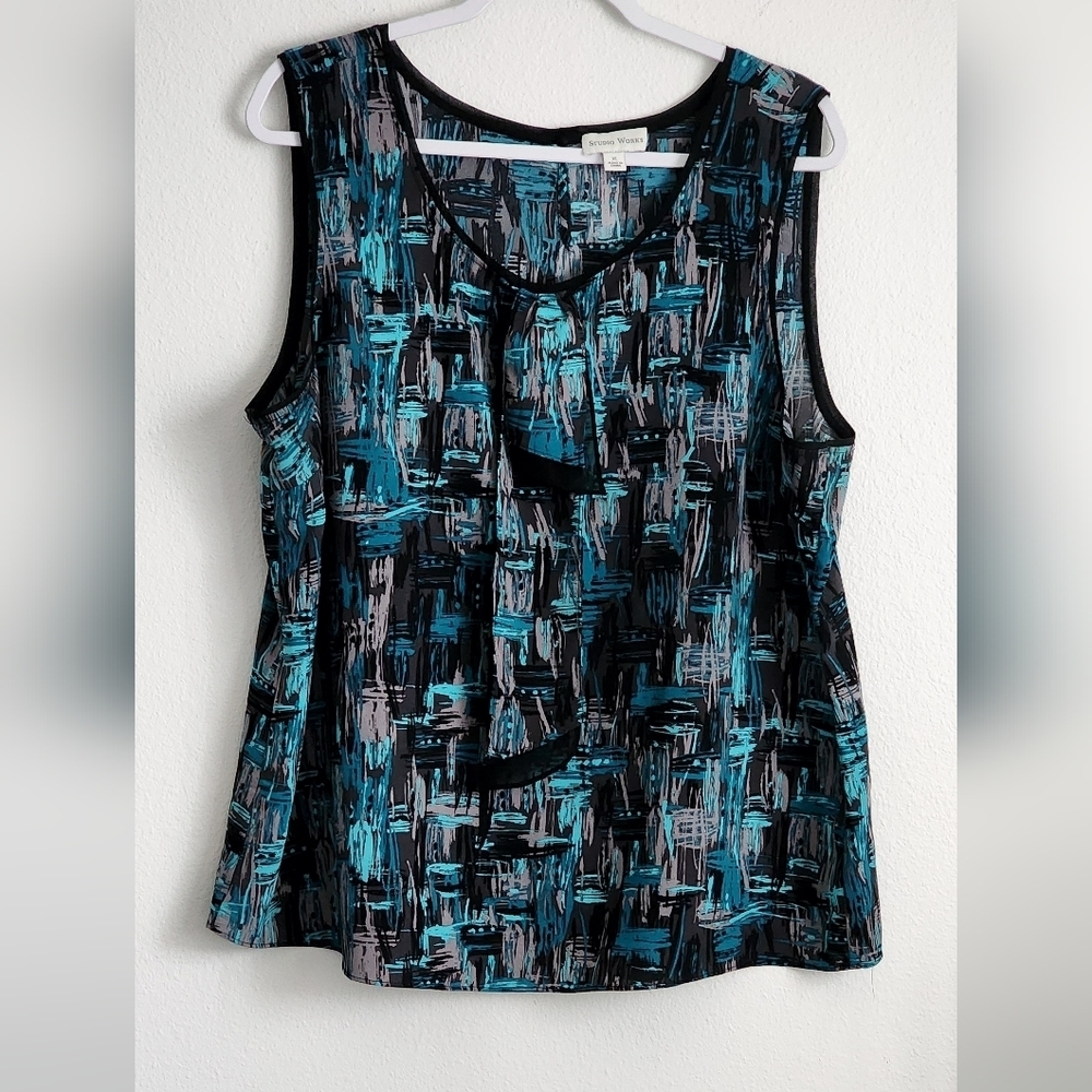 Studio Works Womens Pullover Tank Top Tie Accent On the Front Sz XL
